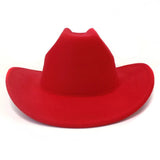 Klassisk cowboyhatt filt Röd / 56-58cm