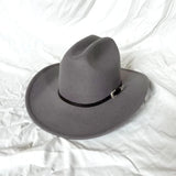 Klassisk Cowboyhatt Läderband Grå / 57-59cm