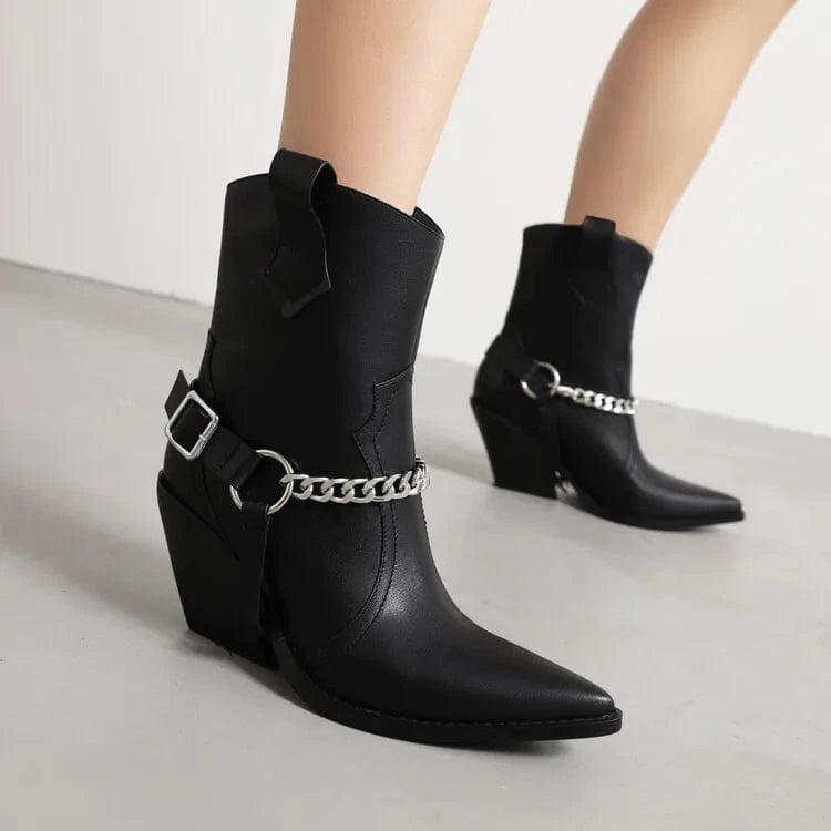 Låga Cowboyboots med Nitar för Dam