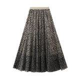 Leopard kjol dam Beige / One Size