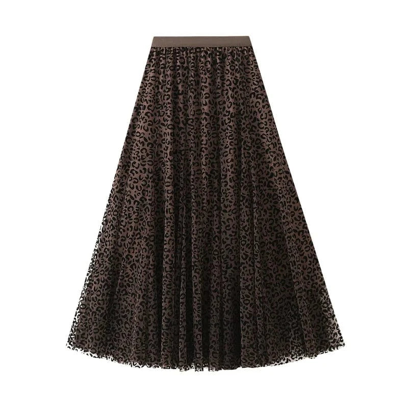 Leopard kjol dam Brun / One Size