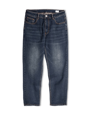 Mörkblå raka jeans i vintage-stil för herr