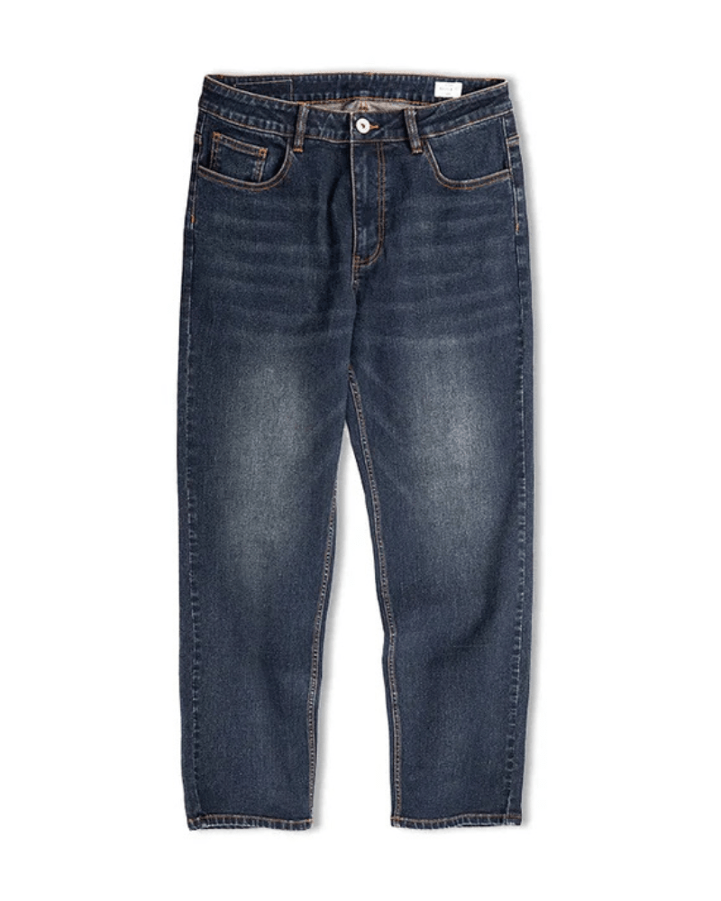 Mörkblå raka jeans i vintage-stil för herr