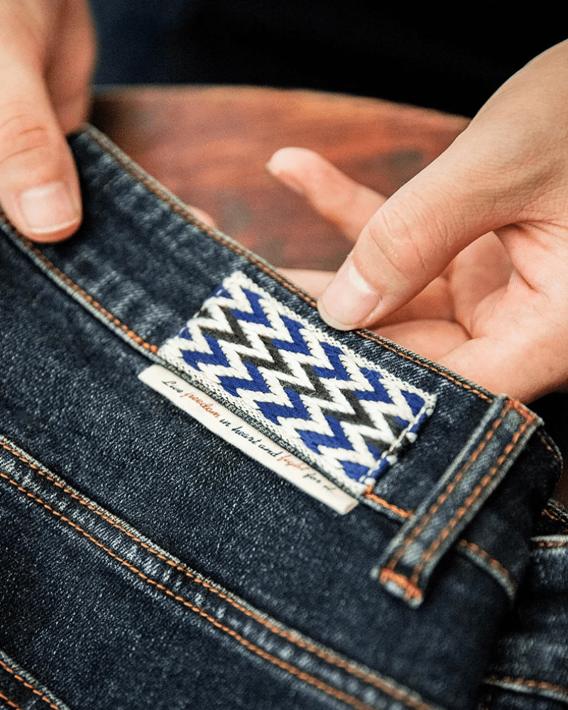 Mörkblå raka jeans i vintage-stil för herr