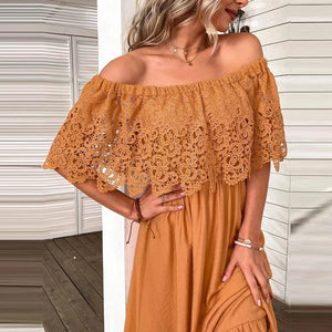 Off shoulder klänning sommar
