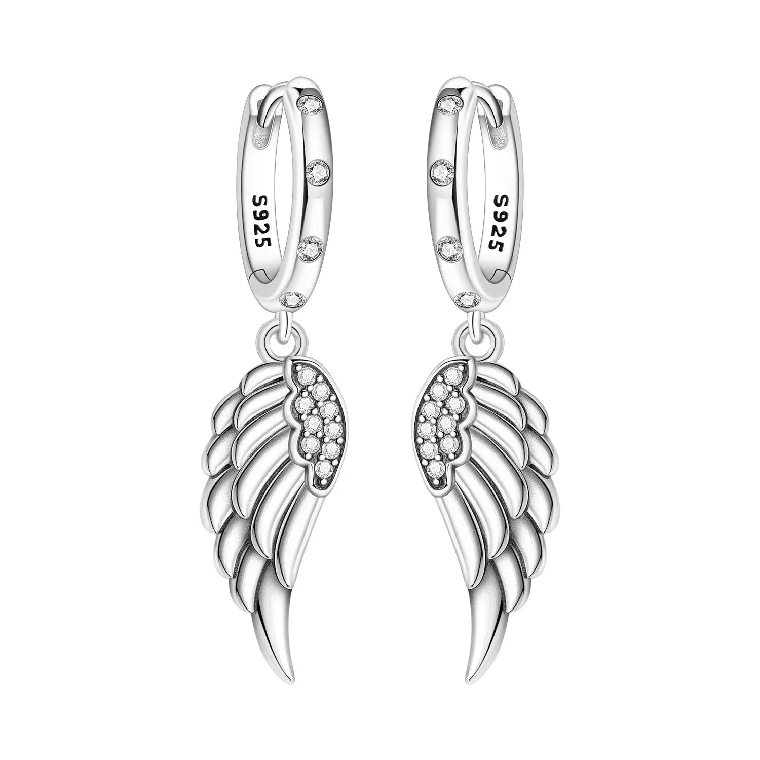Orstarry 925 Sterling Silver Sparkling Wings Earrings Original Jewelry Drop Earrings Women Jewelry Party Trendy Anniversary Gift OTE4095