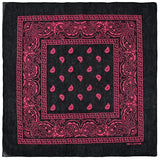 Paisley Svart Bandana Rosa röd / 54cm-54cm