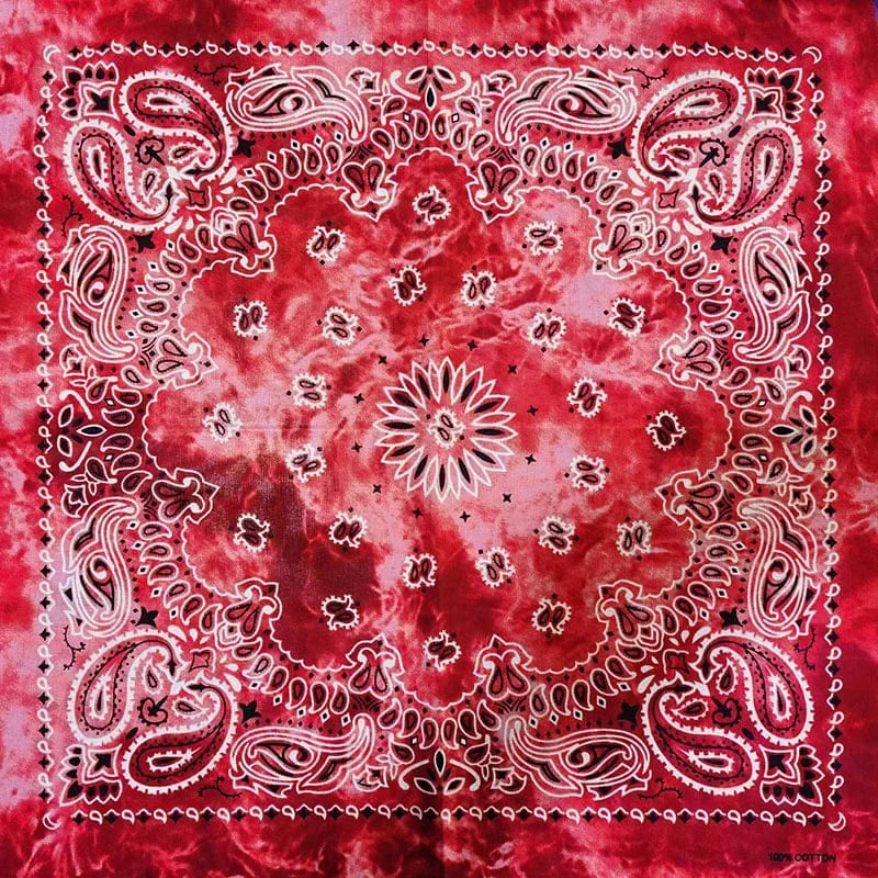 Röd Tie-Dye Paisley Bandana Röd