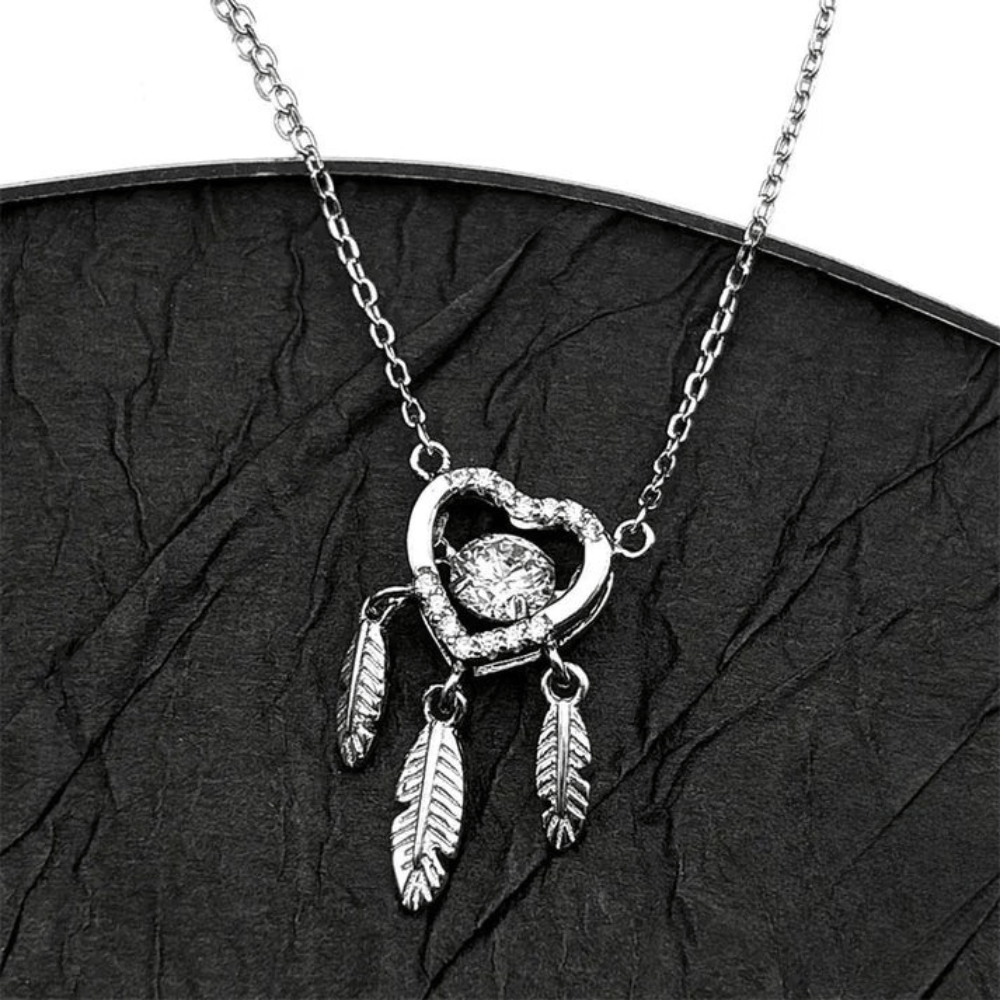 Silverhalsband drömfångare hjärta Silver