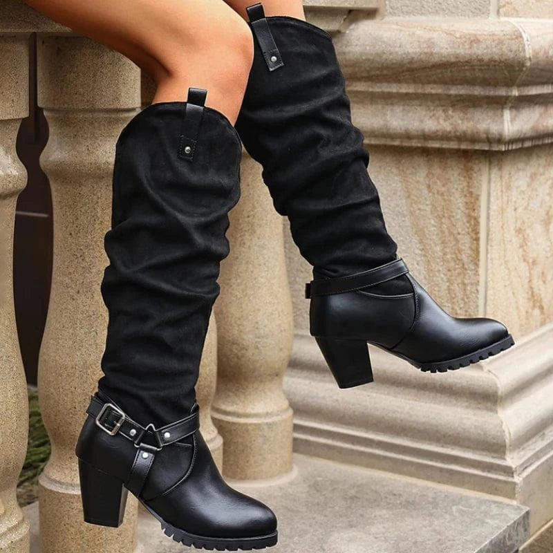 Slouch western boots