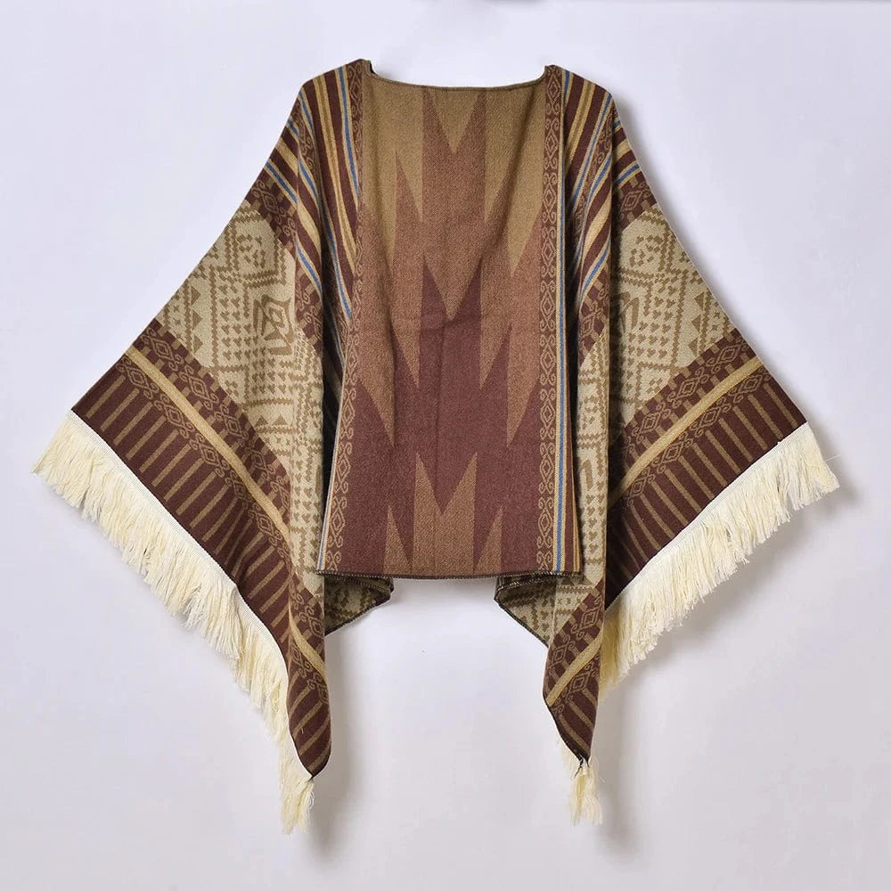 Vintage poncho kaffe / One Size