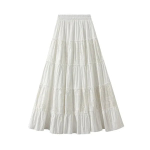 Vit lång kjol Vit / One Size