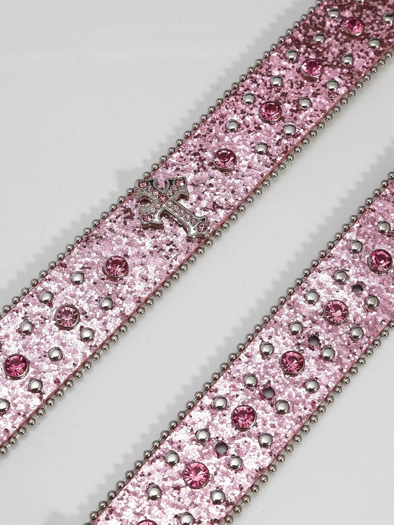 Westernbälte Rosa med Strass och Korsdetaljer